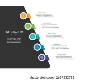 Infographic timeline 5 steps template. Timeline, Business presentation. Vector illustration.
