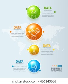 Infographic Timeline and Ball or Globe. Vector illustration