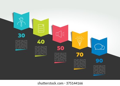 Infographic timeline banner. Step by step report template. Vector.