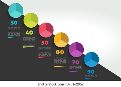 Infographic timeline banner. Step by step report template. Vector.