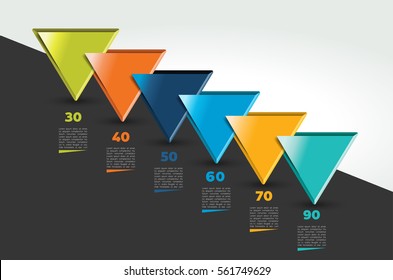 Infographic timeline banner. Step by step report template. Vector.
