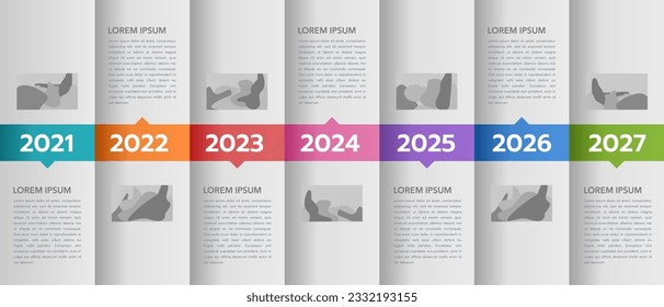 Infographic timeline business brochure template. Business milestone. Vector illustration.