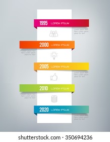 Infographic timeline. Can illustrate a strategy, a workflow, a sequence of events - in a resume, CV or presentations.