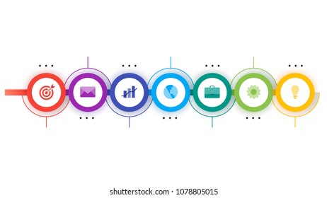 Infographic Timeline Constructor. Paper Style Multicolored Pointers. Vector Template For Modern Business Presentation, Web Banners, Layouts.
