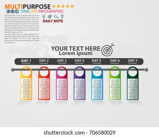 Infographic timeline, day time frame, for multiple purpose of use.