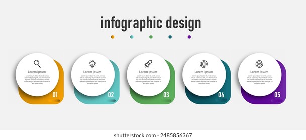 Infographic timeline design business with 5 steps, options can be used for workflow diagram, info chart, web design. vector illustration.
