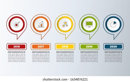 Infographic timeline design for diagrams, graphs, presentations.