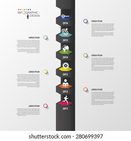 Infographic timeline design. Modern template. 3d tower