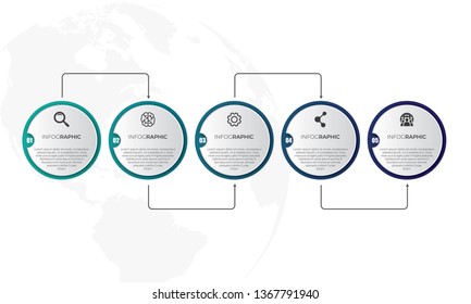 Infographic timeline design template. be used for workflow layout, diagram, annual report, web design. Business concept with 5 options, steps or processes.