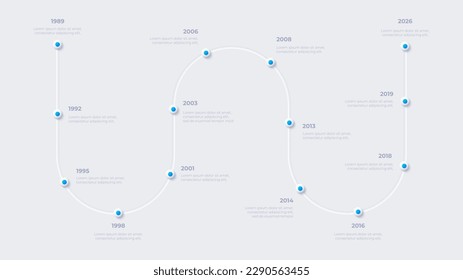 Infografische Timeline-Design-Vorlage. Beispiel historischer Ereignisse im Stil der Lungenorphie