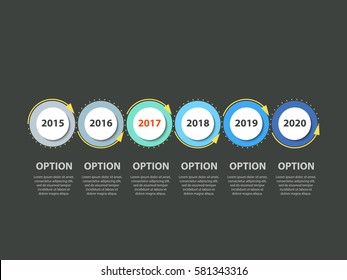 Infographic Timeline Diagram. Progressive And Retrospective Years Template. Vector EPS 10