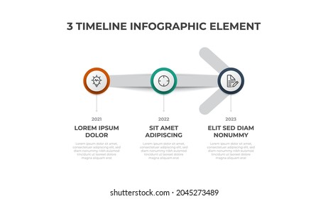 infographic timeline element vector with 3 options, list, and arrow, can be used for workflow, process diagram, presentation, etc.