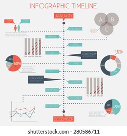 Infographic Timeline - infographic elements set, vector eps10