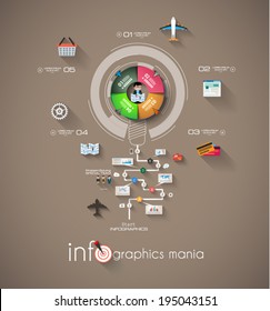 Infographic timeline with Gear mechanic concept for product or generic items classification.