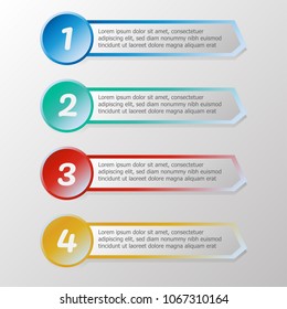 Infographic timeline number with example data, multicolored, business information