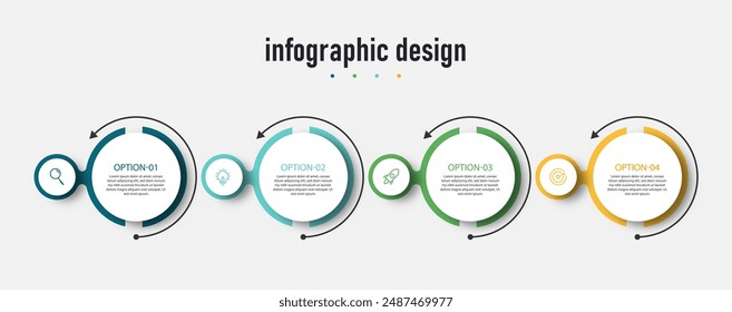 Infographic timeline process with square template design with icons and 4 options or steps. Vector illustration.
