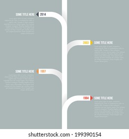 Infographic Timeline or Progress Report Template - Vector Illustration