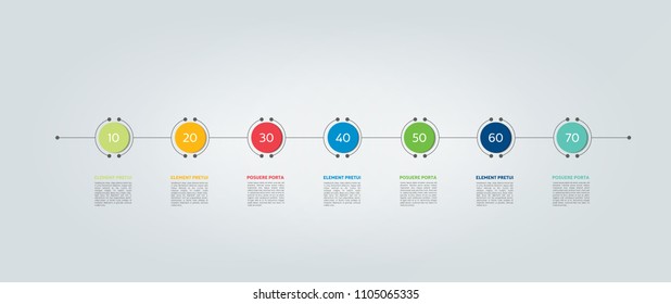  Infographic timeline report, template, chart, scheme. Vector.