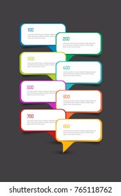 Infographic timeline report, template, chart, scheme. Empty text fields. Vector.