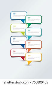 Infographic timeline report, template, chart, scheme. Empty text fields. Vector.