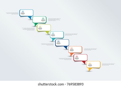 Infographic timeline report, template, chart, scheme. Empty text fields. Vector.