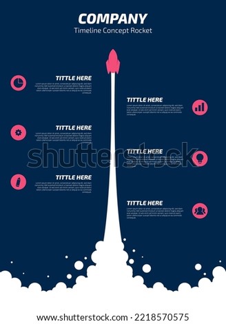 Infographic Timeline Roadmap Company Concept Rocket Design Suitable For Marketing Presentation, Bussiness Success