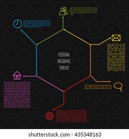 Infographic timeline scheme in polygonal shape. Vector infographic template illustration