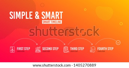 Infographic timeline. Search analysis, Crane claw machine and Teamwork results icons simple set. Uv protection sign. Find survey, Attraction park, Group work. Ultraviolet. Business set. Vector
