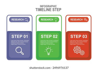 Infografía Línea de tiempo Vector de pasos 4 pasos para Imágenes de estilo de negocios, información y Ilustración vectorial