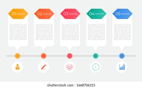 Infographic timeline style workflow process design hexagon heading use for business plan. vector illustration.