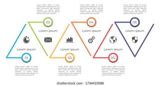 Infographic timeline template 6 options.