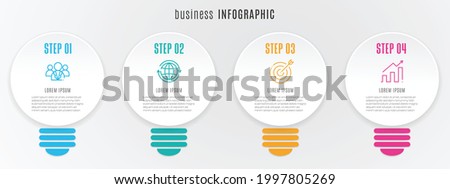 Infographic timeline template bulb 4 options
