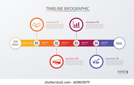 Infographic timeline template business concept with 4 options.Vector can be used for workflow layout, diagram, number step up options, web design ,annual report