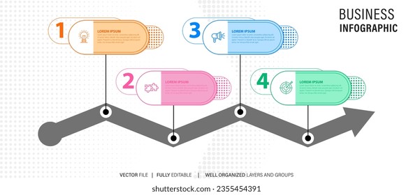 Infographic timeline template business concept.Vector can be used for workflow layout, diagram, number step up options, web design ,annual report
