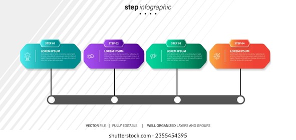 Infographic timeline template business concept.Vector can be used for workflow layout, diagram, number step up options, web design ,annual report
