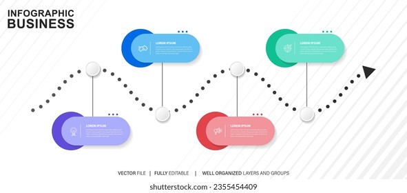 Infographic timeline template business concept.Vector can be used for workflow layout, diagram, number step up options, web design ,annual report
