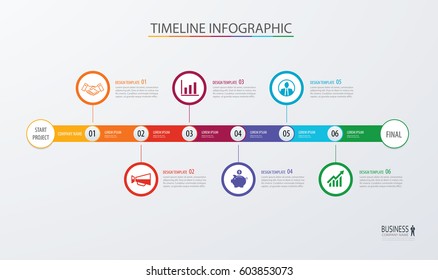 Infographic timeline template business concept.Vector can be used for workflow layout, diagram, number step up options, web design ,annual report