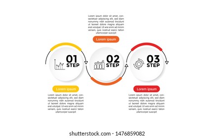 Infographic Timeline template can be used for workflow layout, diagram, number options, web design. Infographic business concept with 3 option, parts, steps or processes. Abstract background.