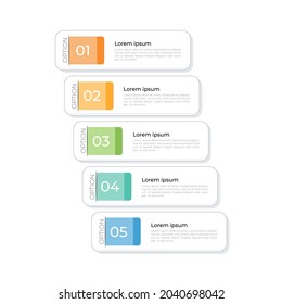 Infographic Timeline template can be used for workflow layout, diagram, number options, web design. Infographic business concept with 5 option, parts, steps or processes. Abstract background.