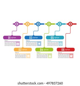 Infographic timeline template can be used for chart, diagram, web design, presentation, advertising, history. Vector infographic illustration