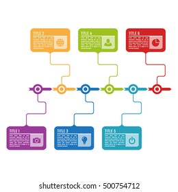 Infographic timeline template can be used for chart, diagram, web design, presentation, advertising, history. Vector infographic illustration
