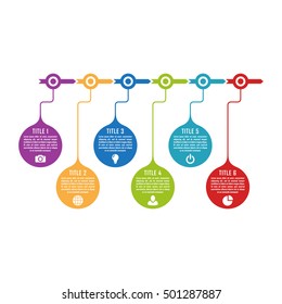 Infographic timeline template can be used for chart, diagram, web design, presentation, advertising, history. Vector infographic illustration