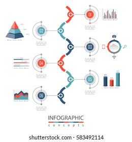 Infographic timeline template can be used for chart, diagram, web design, presentation, advertising, history, report. Vector infographic illustration