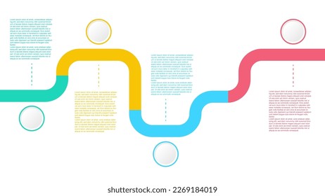 infographic timeline template with four steps for modern business workflow process report and corporate information presentation  