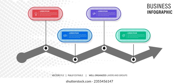 Plantilla de línea de tiempo infográfica con iconos
