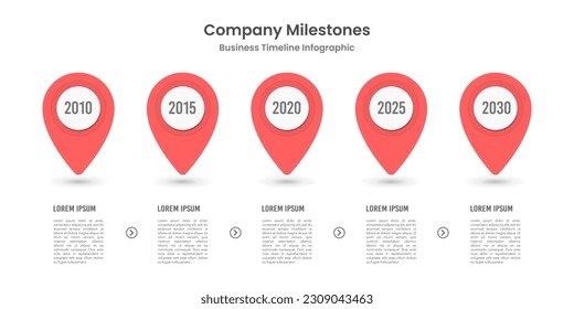 Infographic timeline template pin. Vector illustration