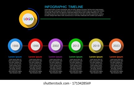Infographic timeline template with points