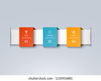 Infographic timeline template. Vector banner with 3 options, steps, parts. Can be used for for web, workflow layout, diagram, chart, graph