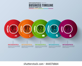 Infographic timeline vector design template. Can be used for workflow layout, data visualization, business concept with 6 options, parts, steps or processes, banner, cycle diagram, chart, web design.