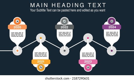 Infographic timeline Vector illustration Circle Shaped bottle-shaped template with icons and 4 options or steps. It can be used for processes, presentations, layout, banners, Slide, and info graphs.